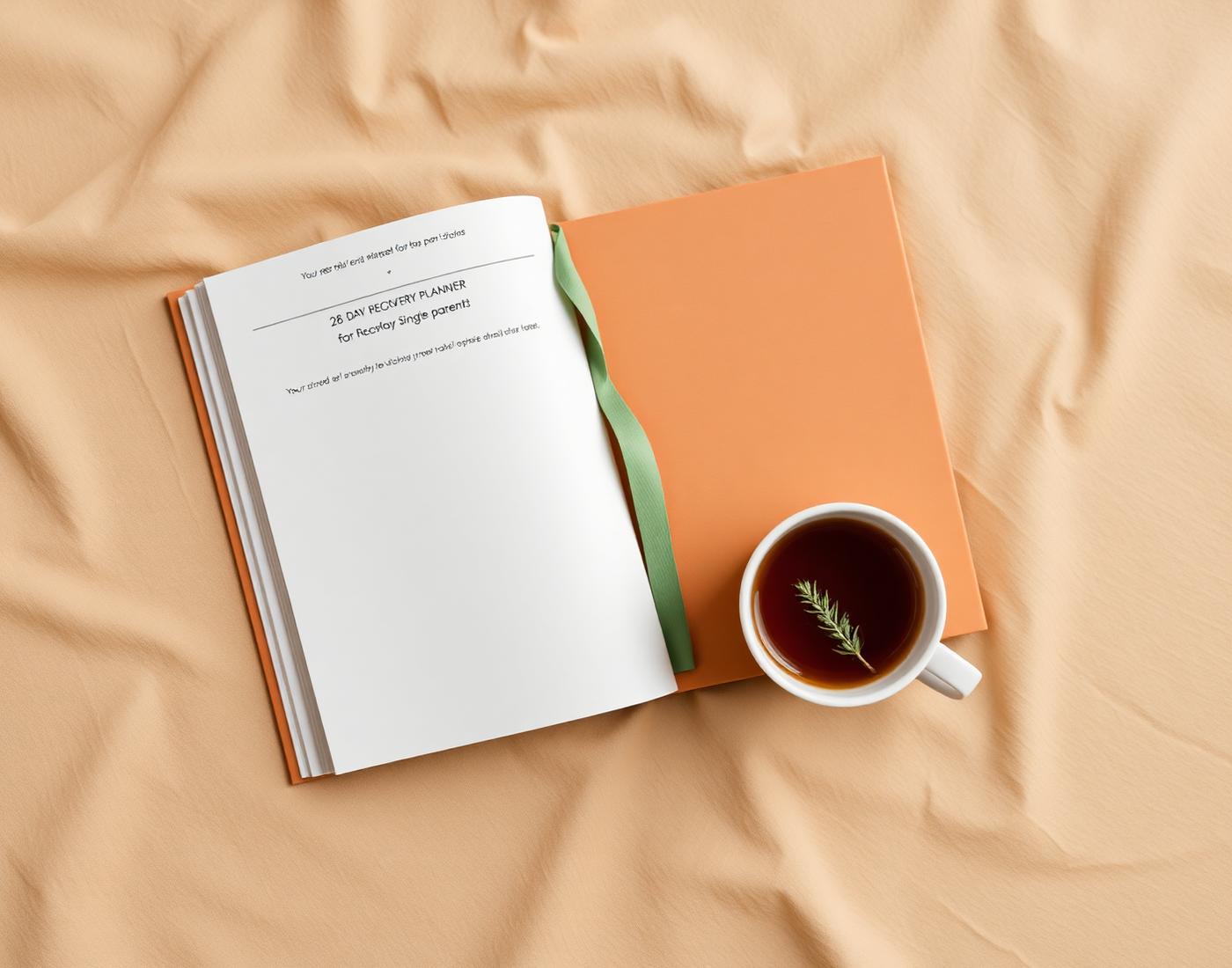 De 28-dagen herstelplanner, een werkboek in terracotta en sage kleuren